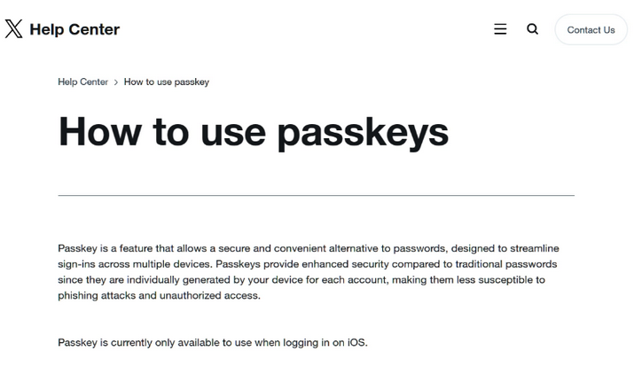 仁怀苹果维修店铺分享iOS用户如何通过通行密钥(Passkey)登录 